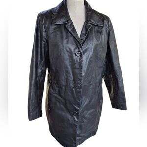 Vintage Leather Coat Kathy Ireland Womens Size M